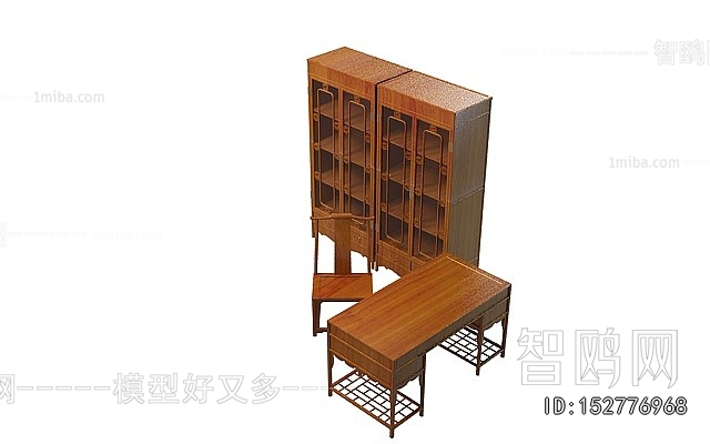 New Chinese Style Computer Desk And Chair