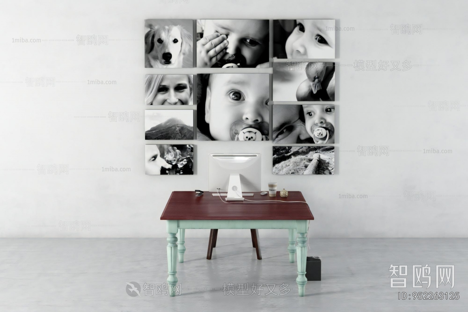 Simple European Style Computer Desk And Chair