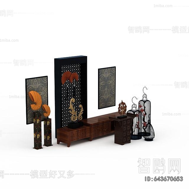 New Chinese Style TV Cabinet