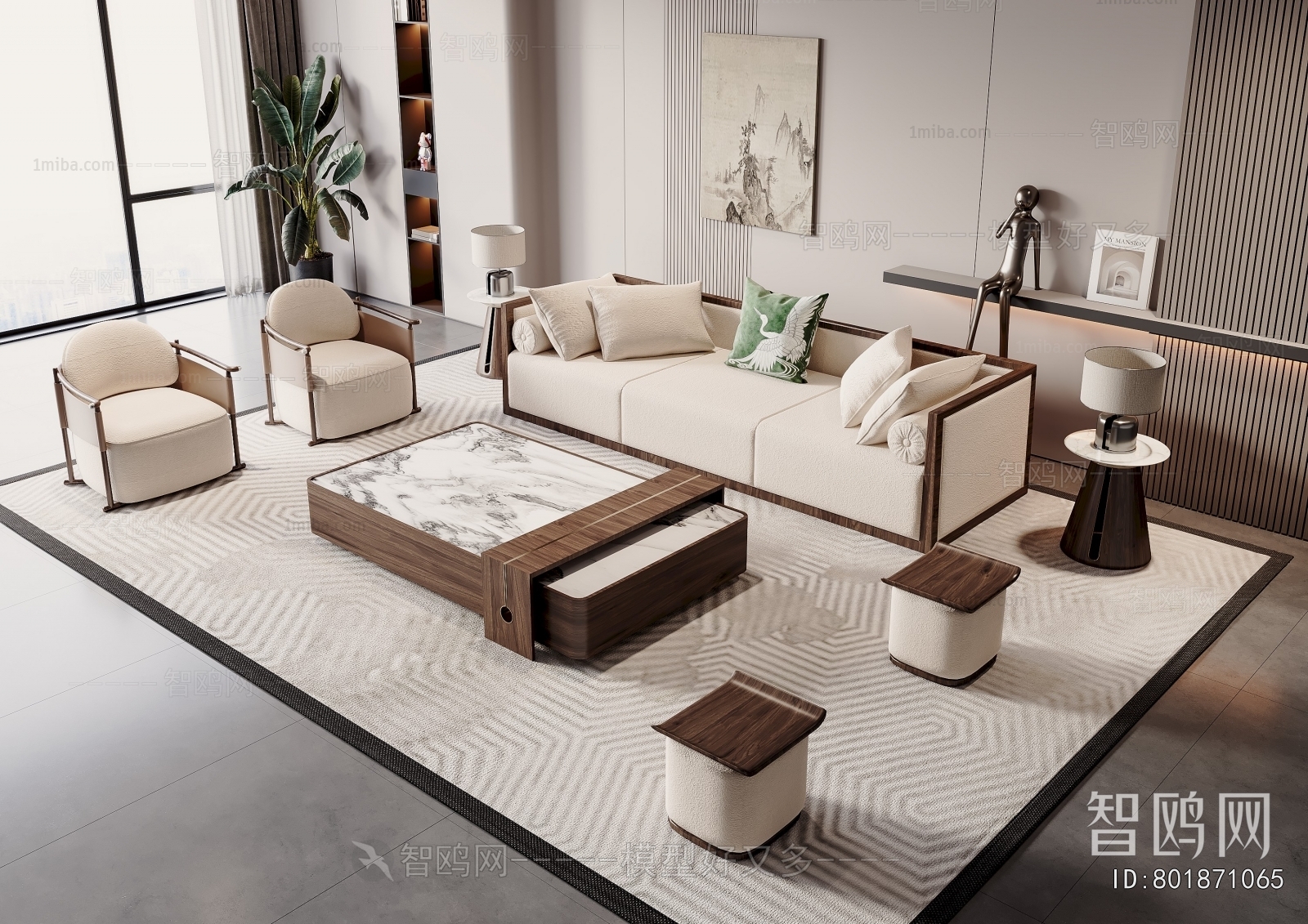 New Chinese Style Sofa Combination