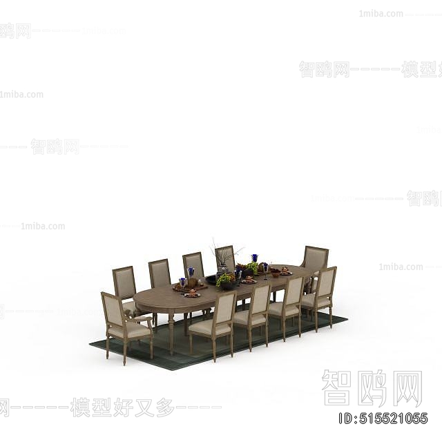 Simple European Style Dining Table And Chairs