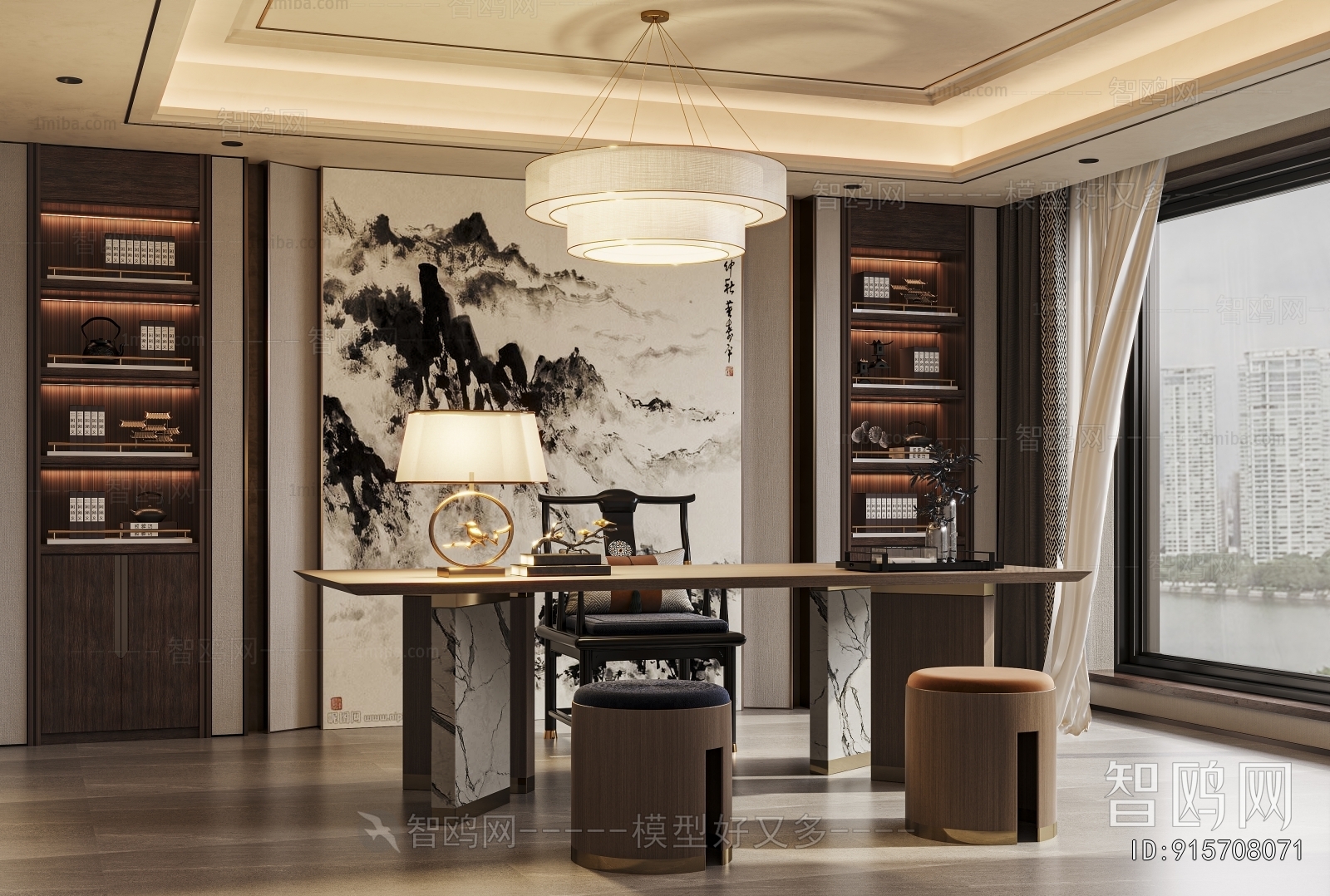 New Chinese Style Study Space