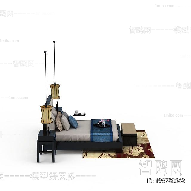 New Chinese Style Double Bed