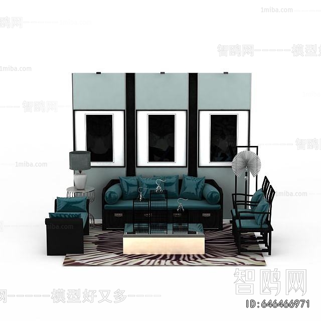 New Chinese Style Sofa Combination