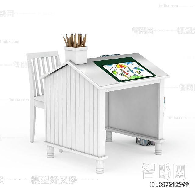 European Style Computer Desk And Chair