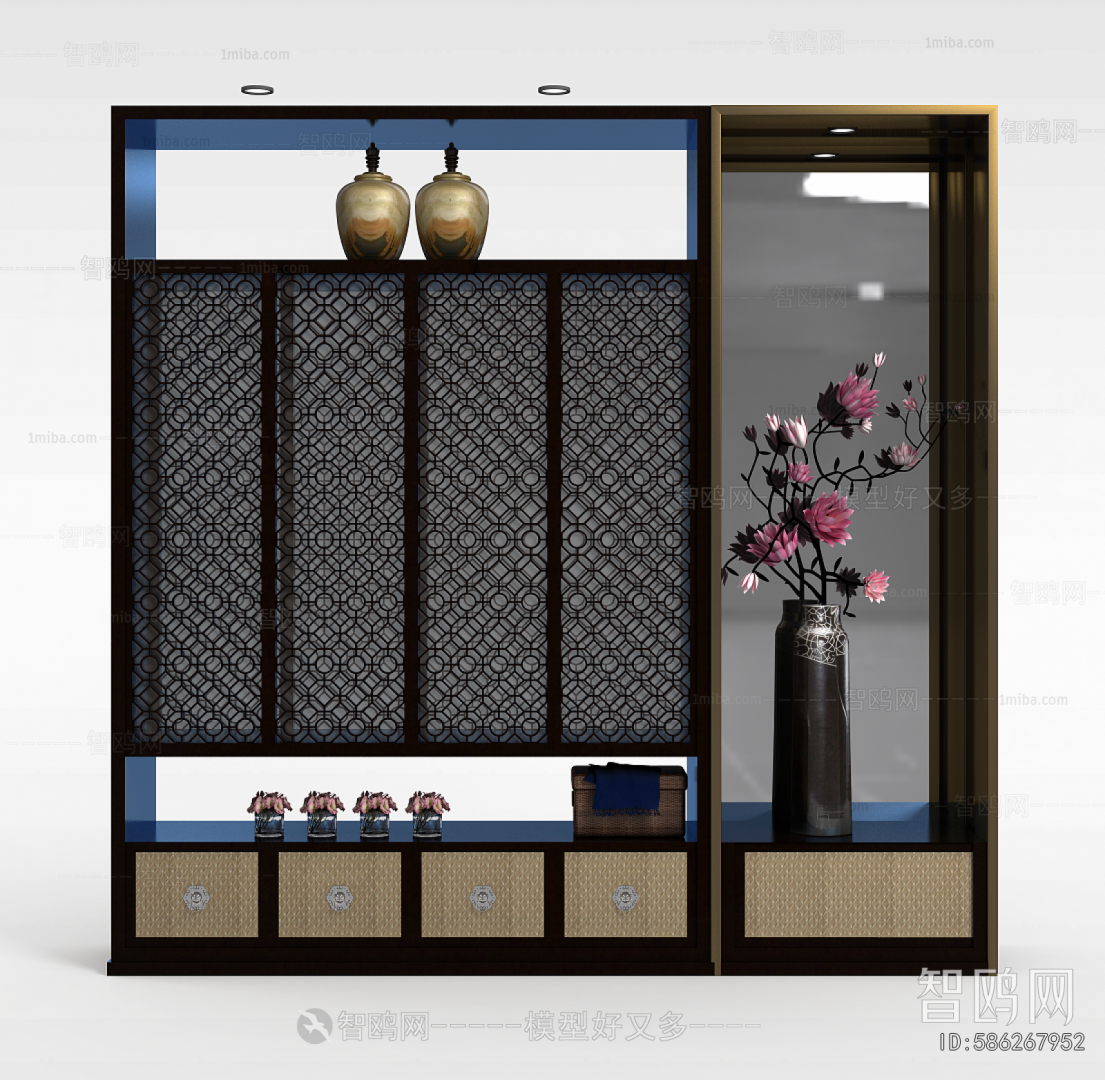 New Chinese Style Shoe Cabinet