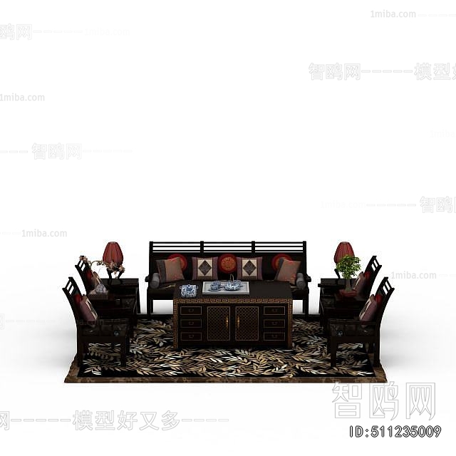 New Chinese Style Sofa Combination