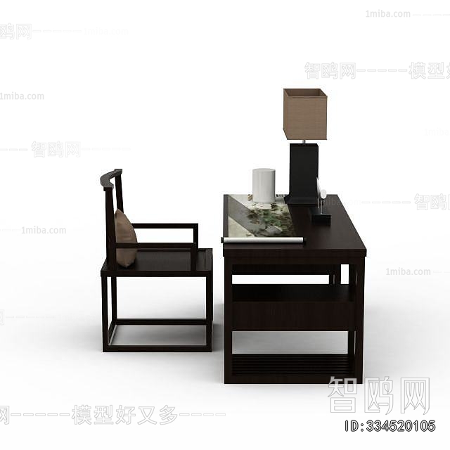 New Chinese Style Computer Desk And Chair