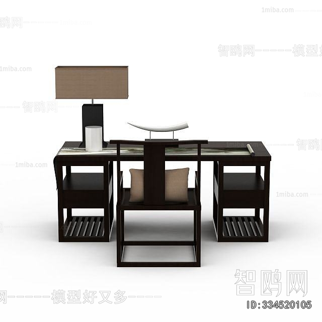 New Chinese Style Computer Desk And Chair