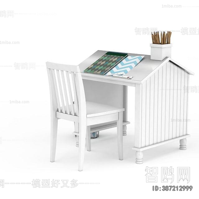 European Style Computer Desk And Chair