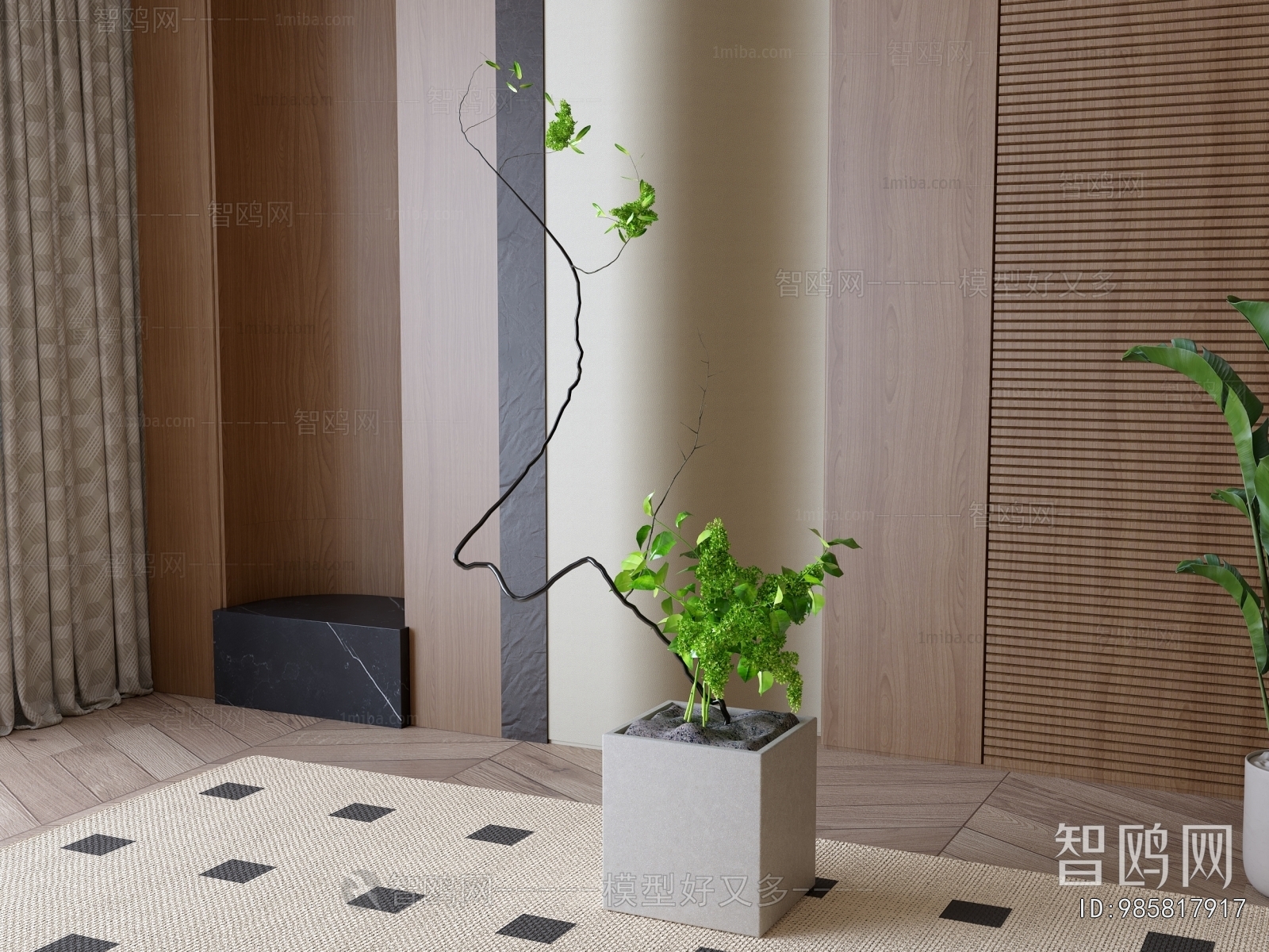 Modern Ground Green Plant Potted Plants