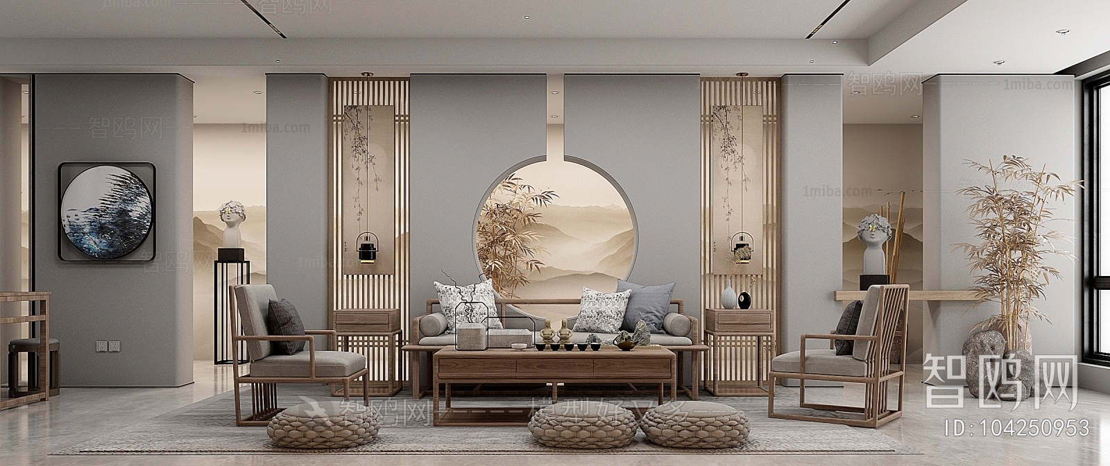 New Chinese Style A Living Room