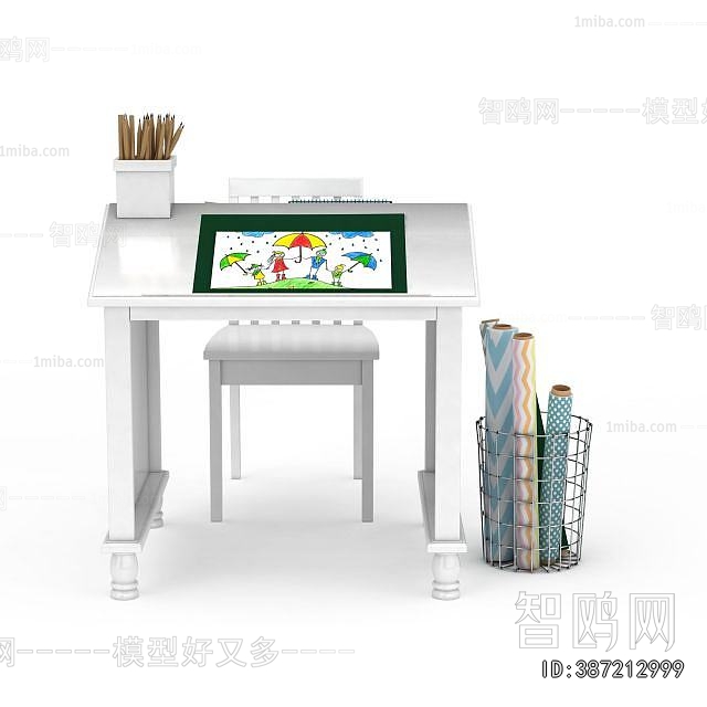 European Style Computer Desk And Chair