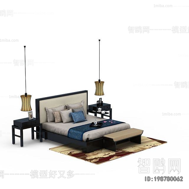 New Chinese Style Double Bed