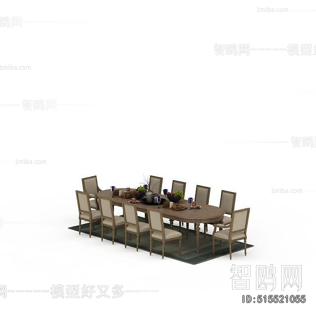 Simple European Style Dining Table And Chairs