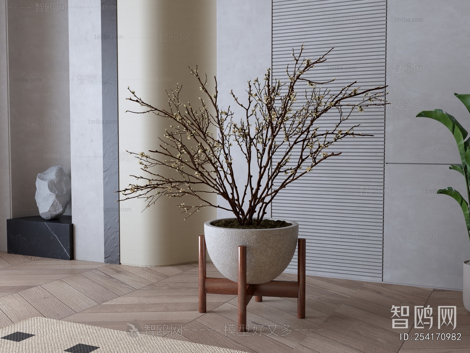 Modern Ground Green Plant Potted Plants