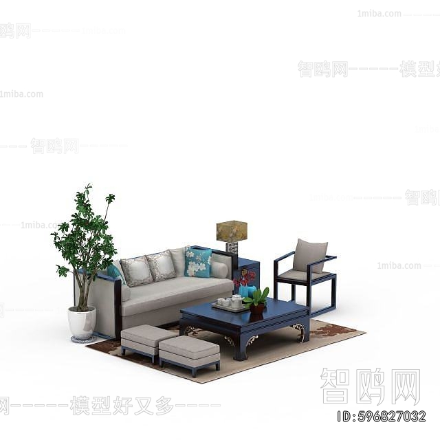 New Chinese Style Sofa Combination
