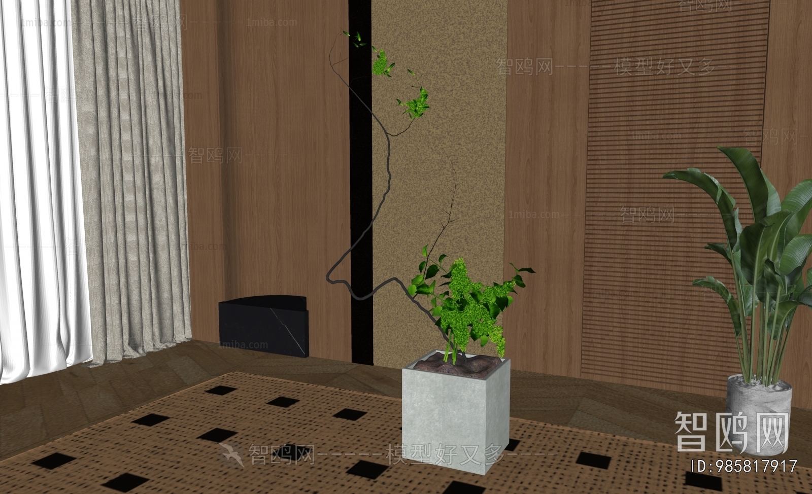 Modern Ground Green Plant Potted Plants