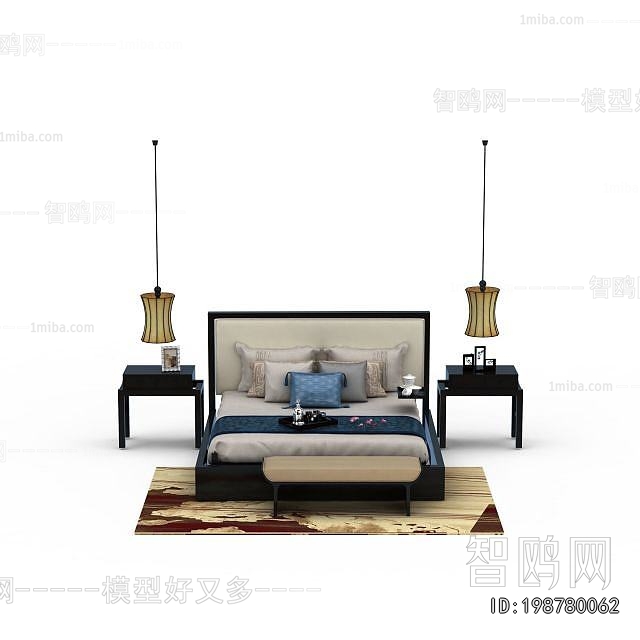 New Chinese Style Double Bed