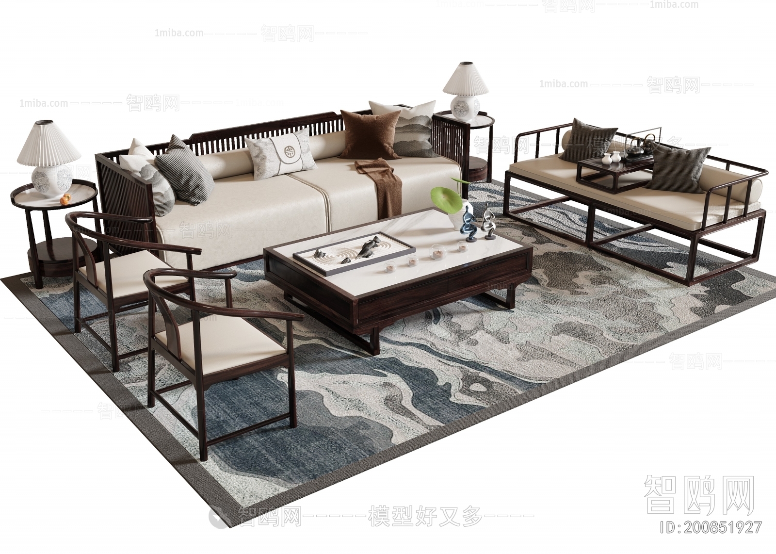 New Chinese Style Sofa Combination