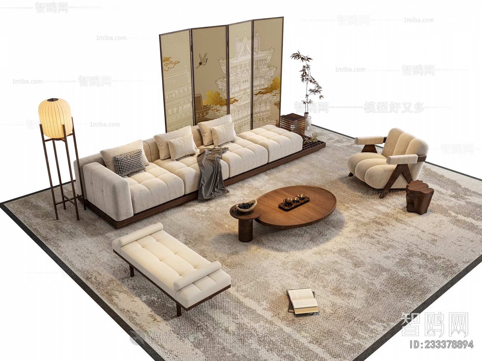 New Chinese Style Sofa Combination