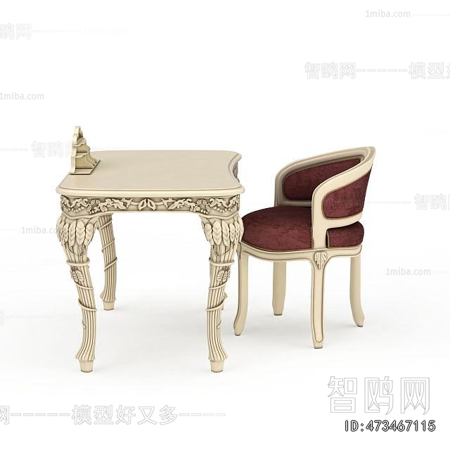 European Style Computer Desk And Chair