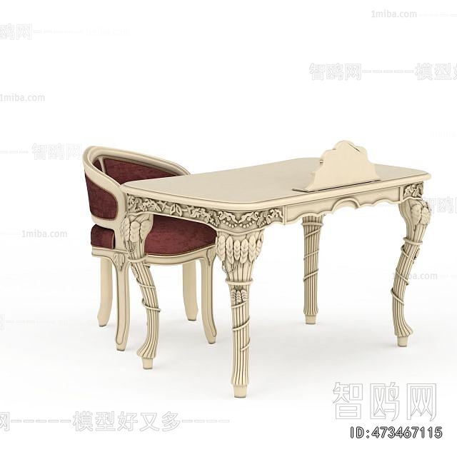 European Style Computer Desk And Chair