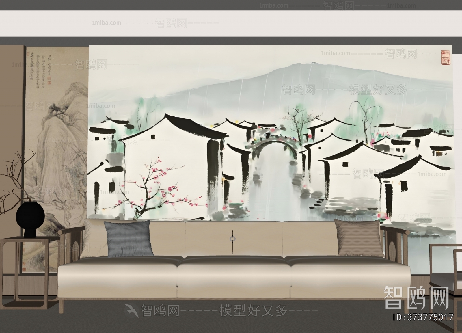 New Chinese Style TV Wall