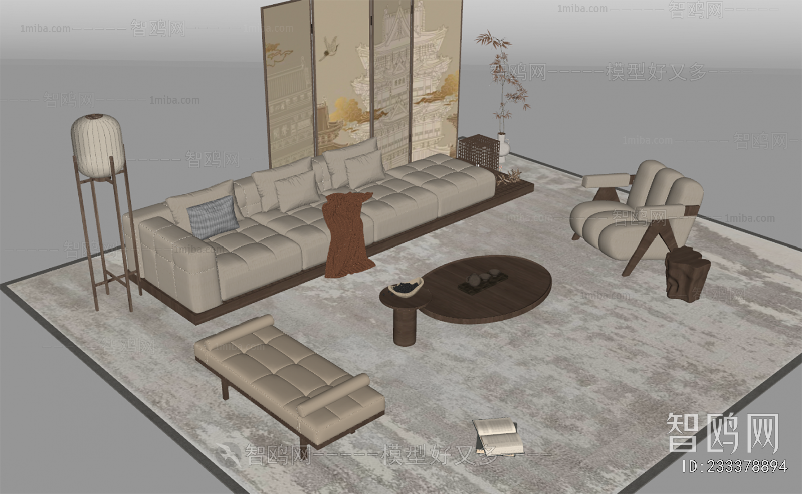 New Chinese Style Sofa Combination