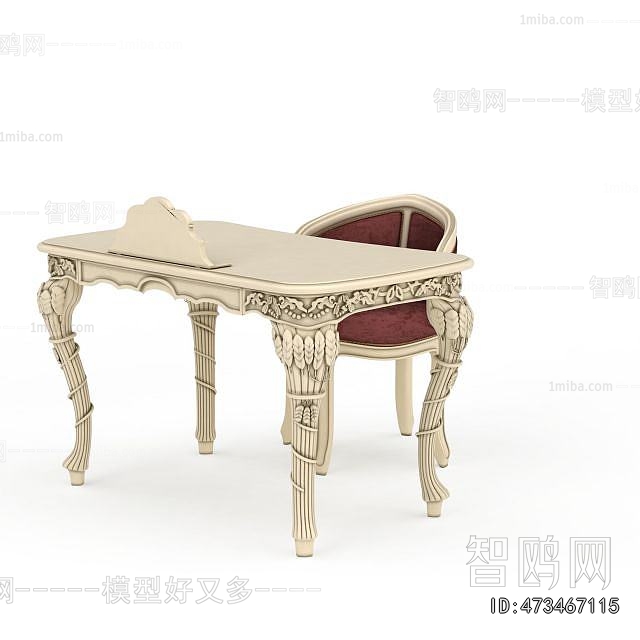 European Style Computer Desk And Chair