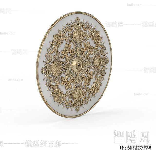 European Style Plaster Carved Top Plate