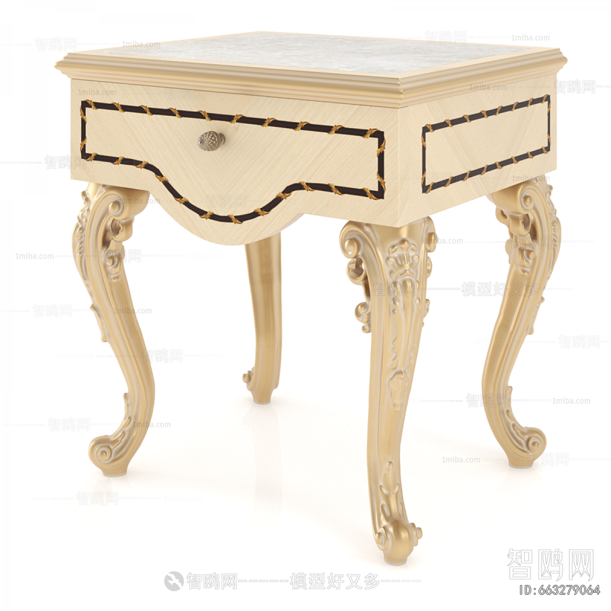 European Style Bedside Cupboard