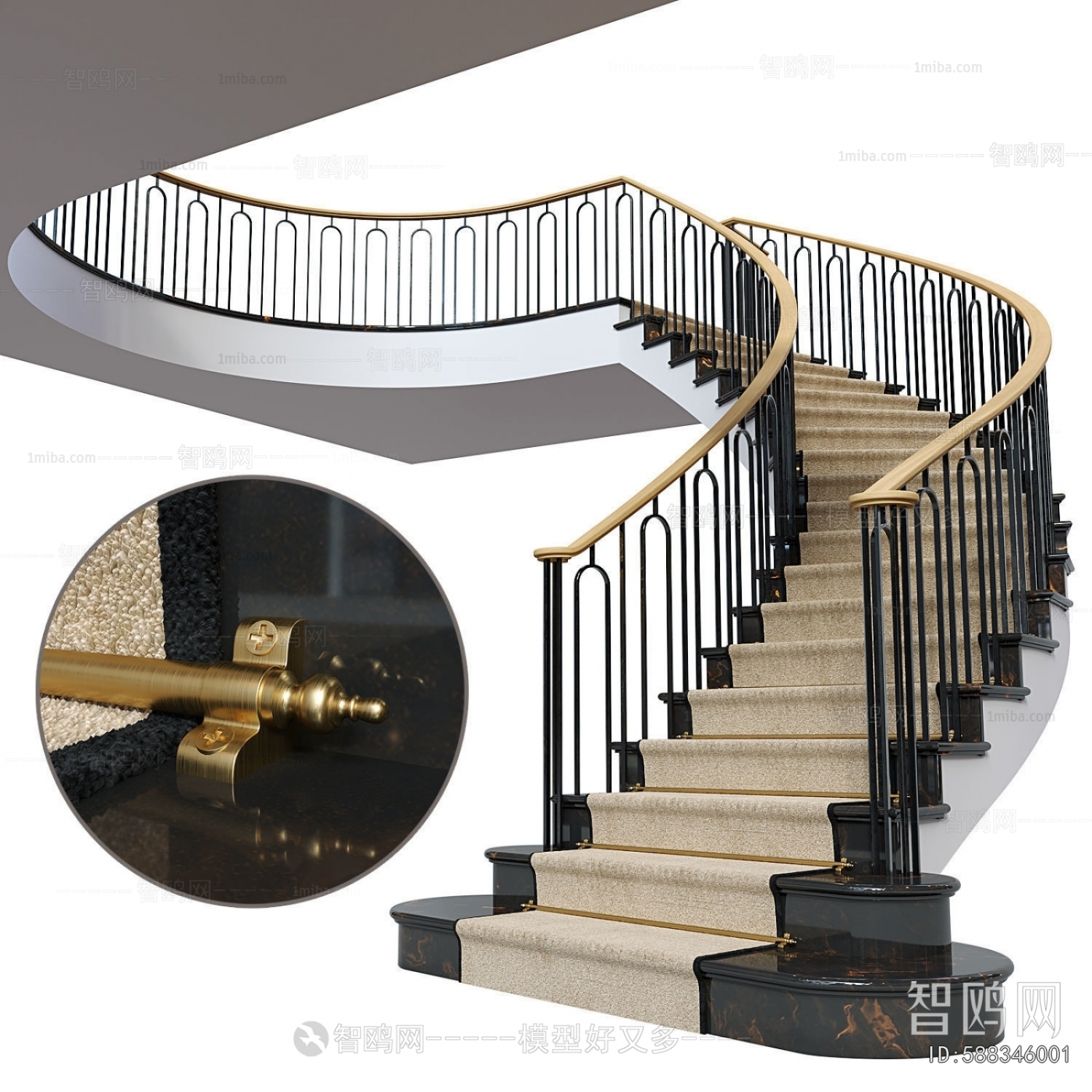 New Classical Style Rotating Staircase