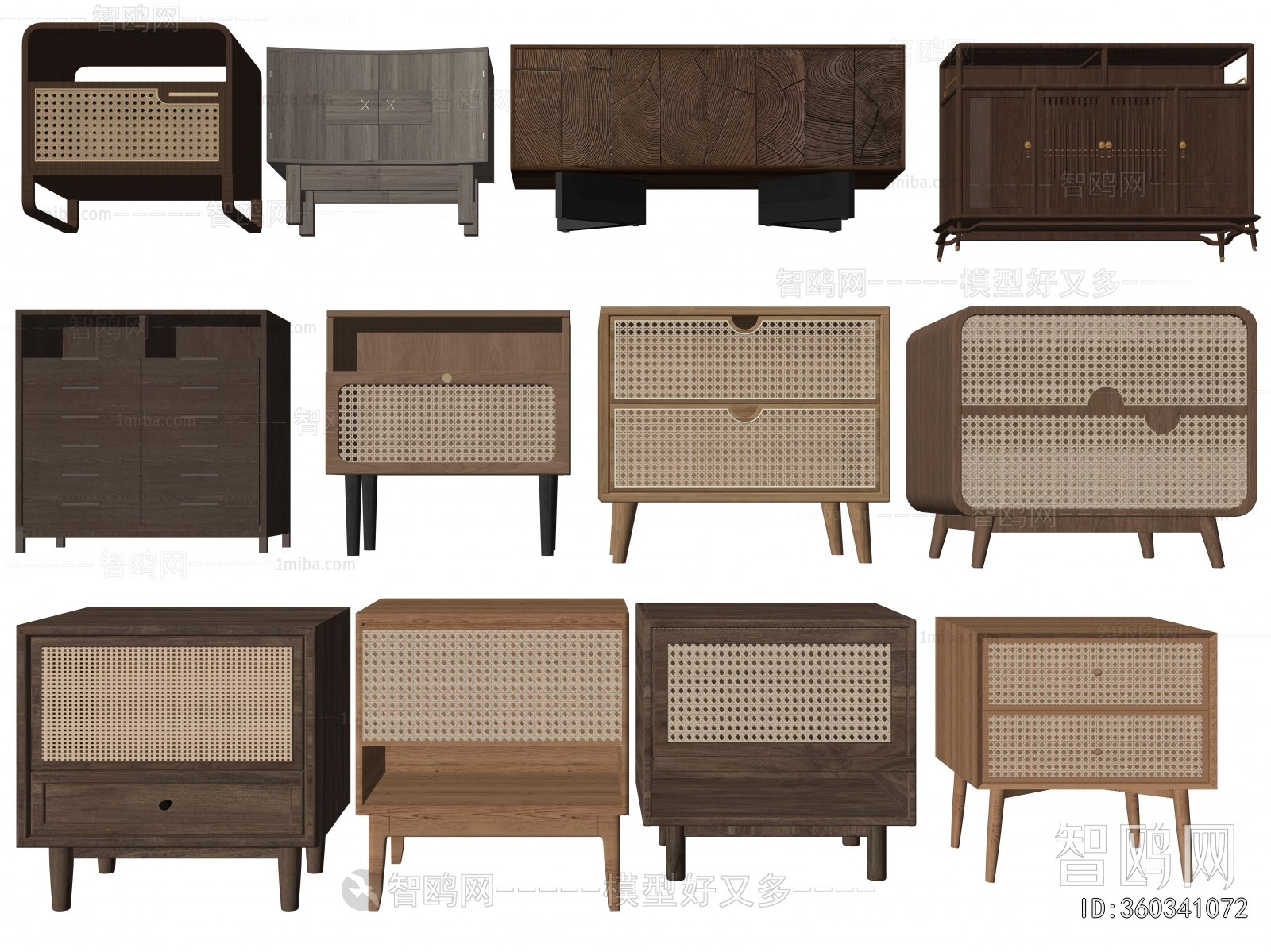 Wabi-sabi Style Bedside Cupboard