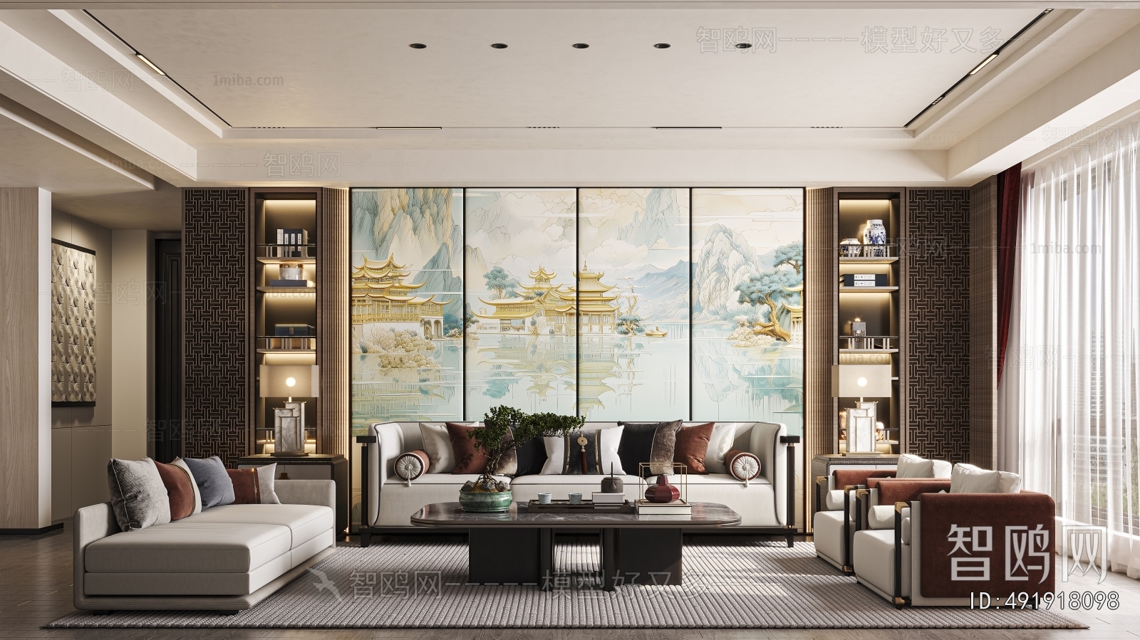 New Chinese Style A Living Room