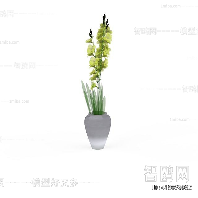 Modern Potted Green Plant