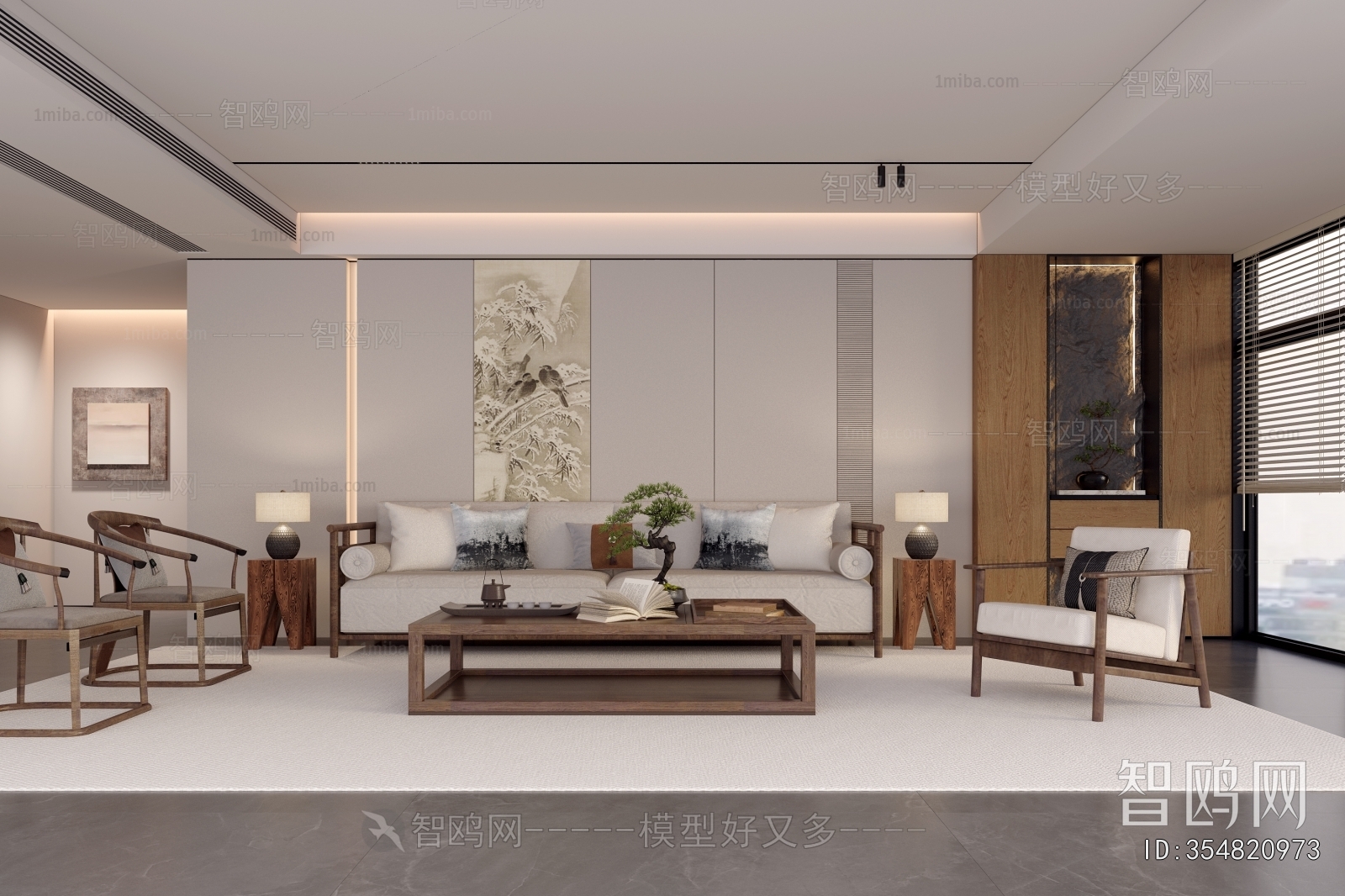 New Chinese Style A Living Room