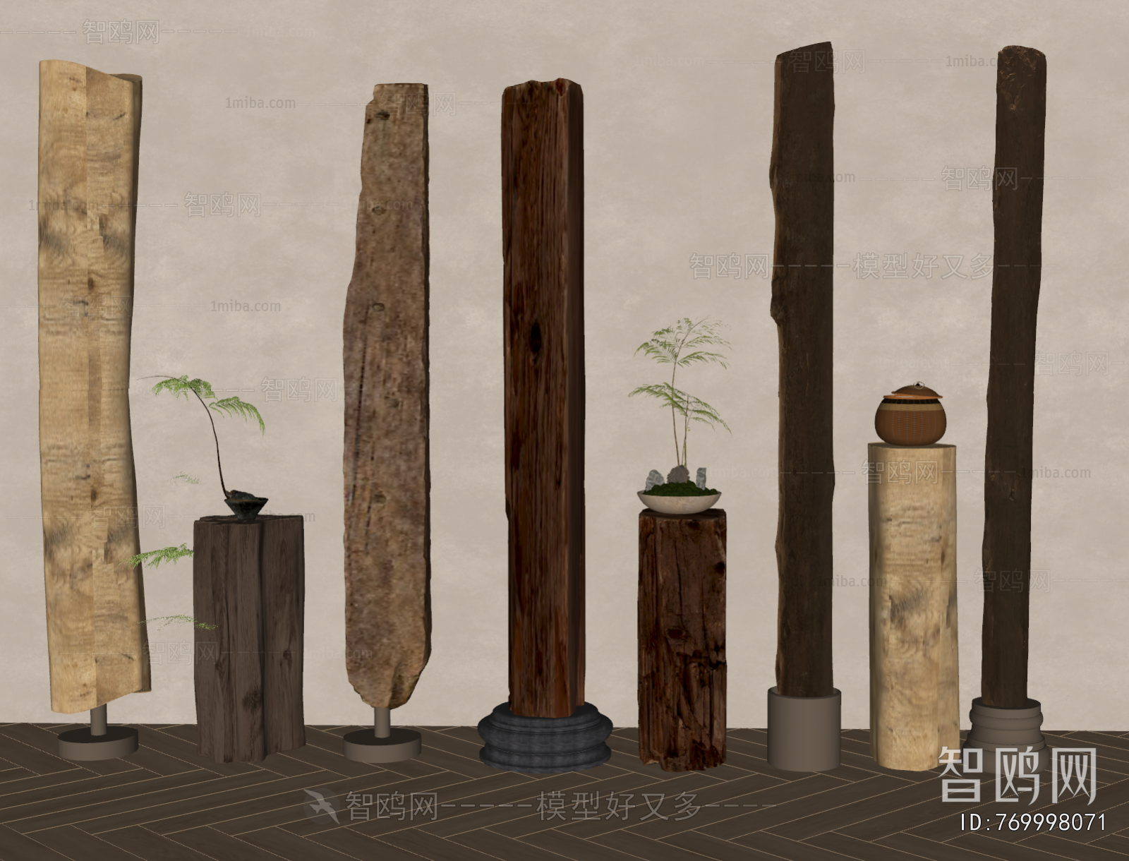Wabi-sabi Style Column