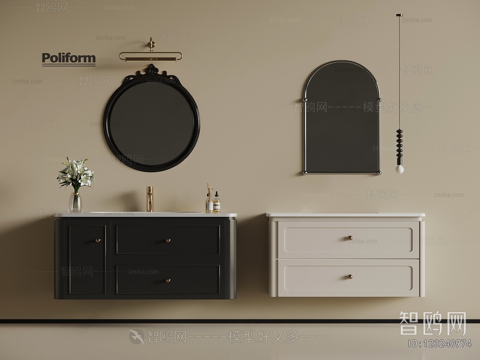 French Style Bathroom Cabinet