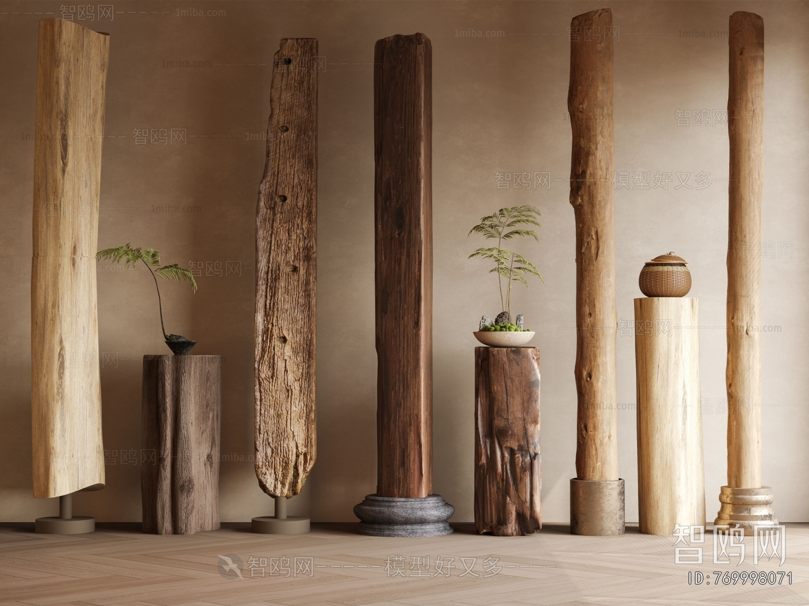Wabi-sabi Style Column