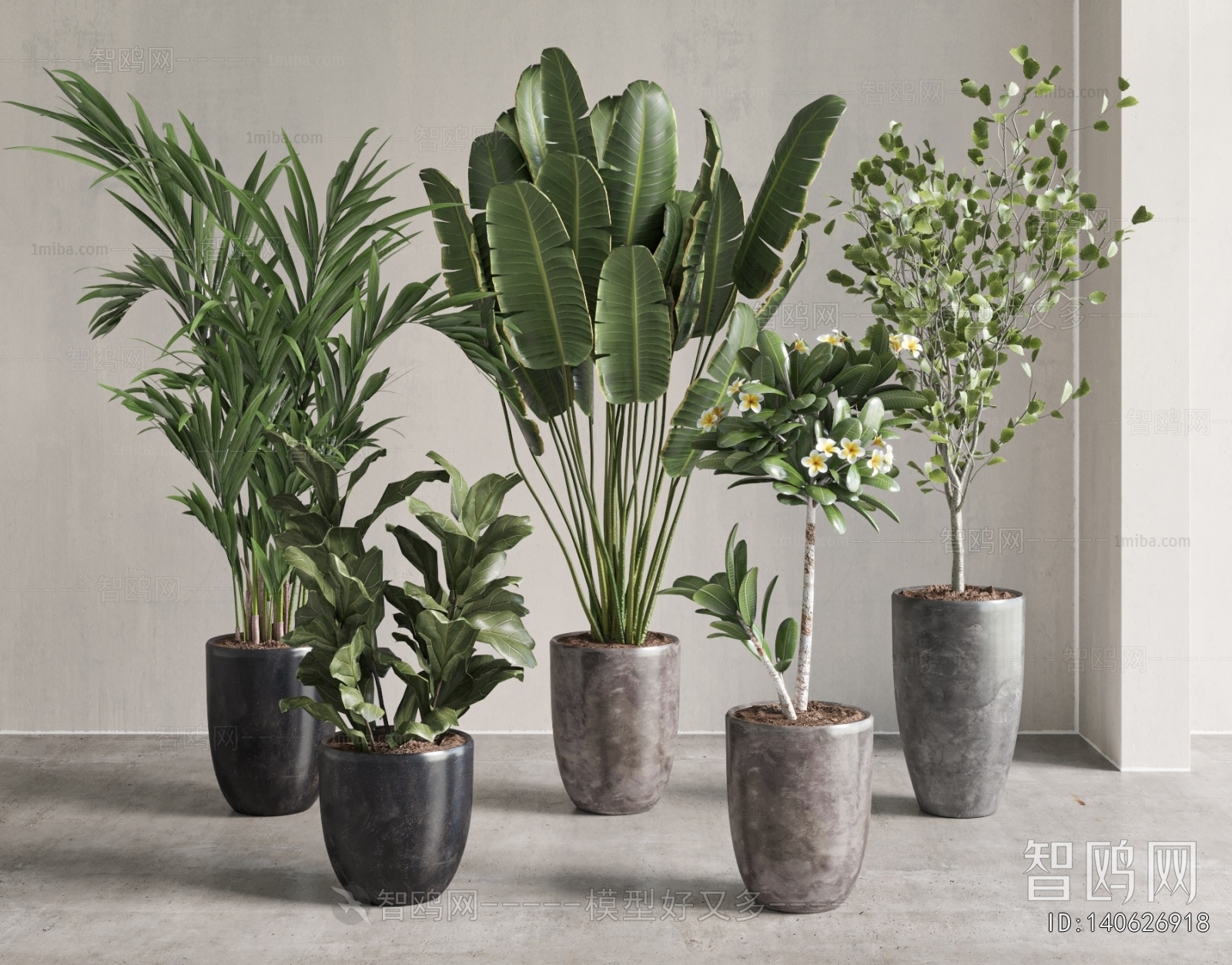 Modern Ground Green Plant Potted Plants