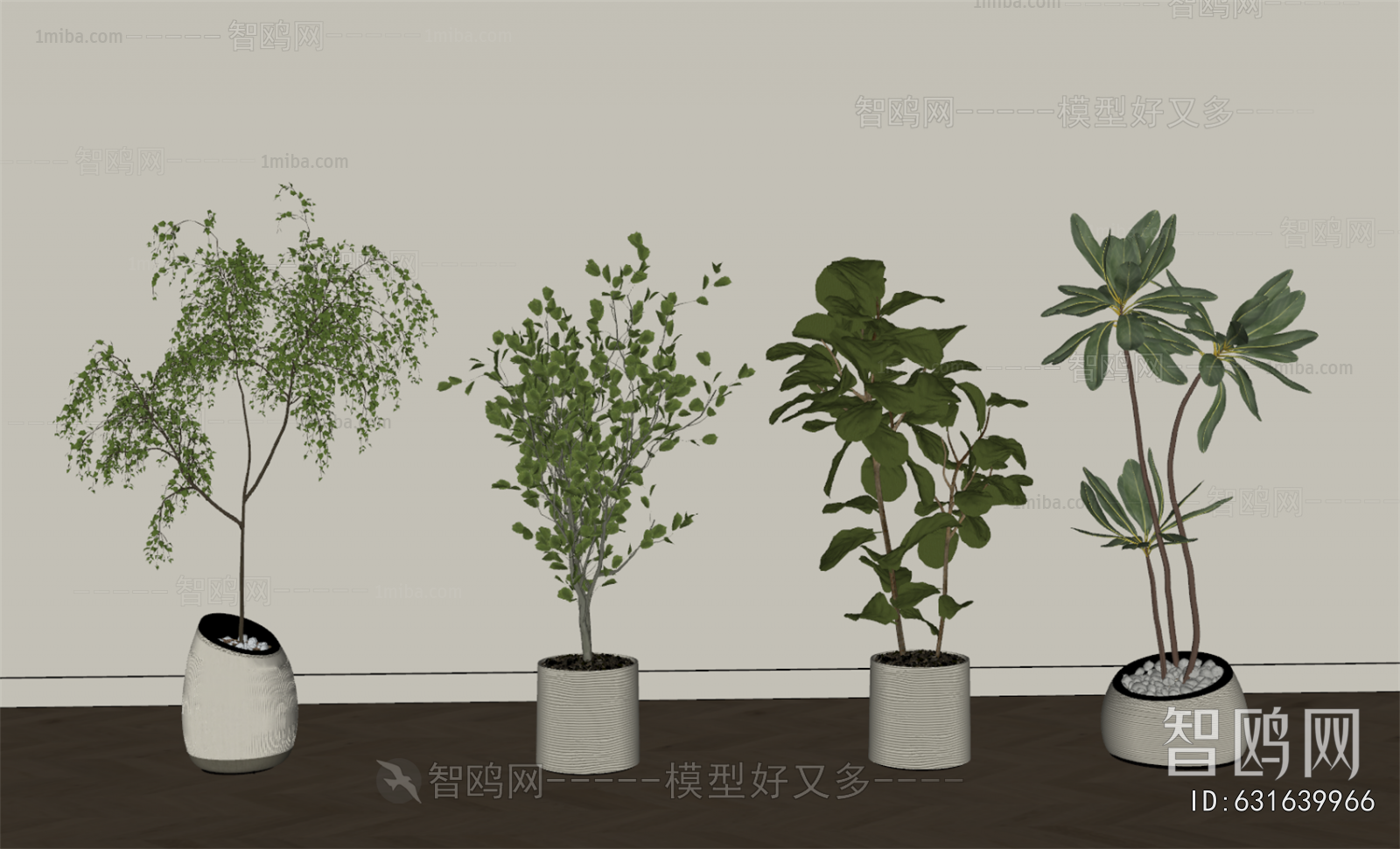 Modern Ground Green Plant Potted Plants