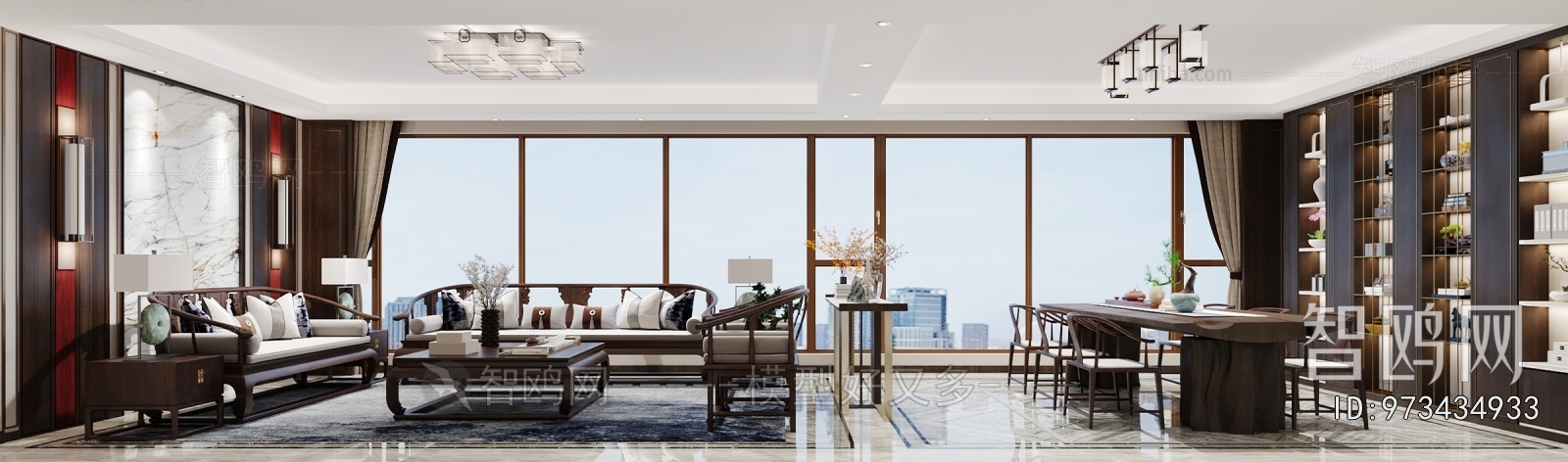 New Chinese Style A Living Room