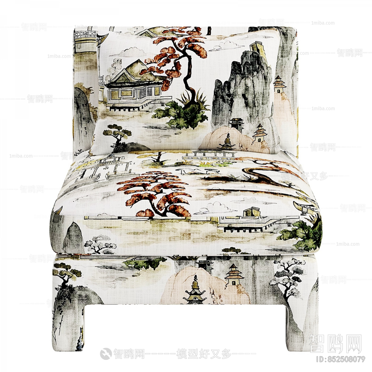 New Chinese Style Single Sofa