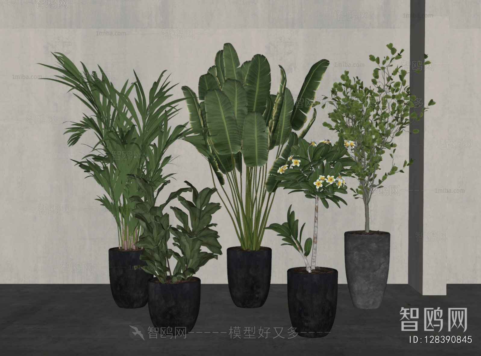Modern Ground Green Plant Potted Plants