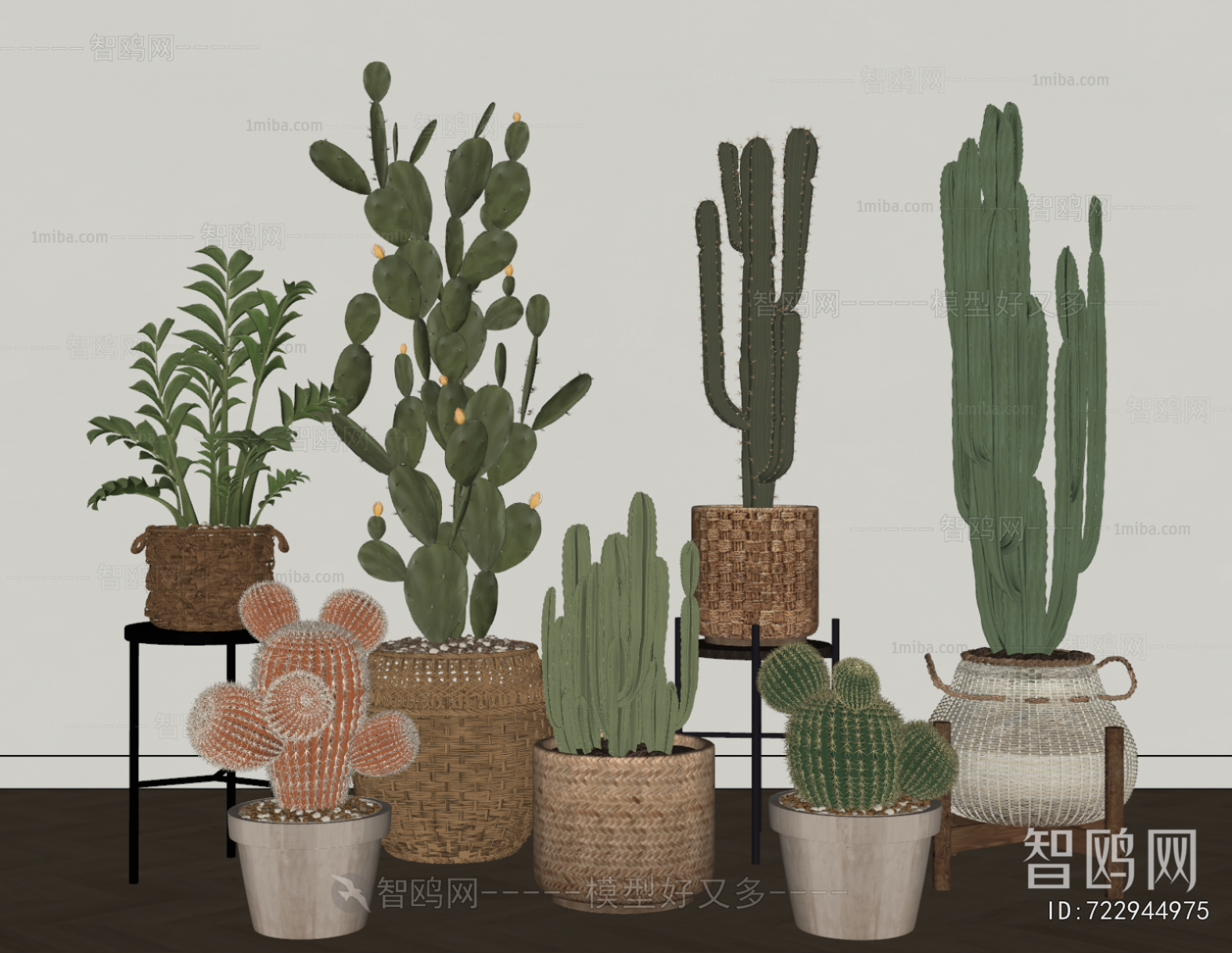 Modern Ground Green Plant Potted Plants