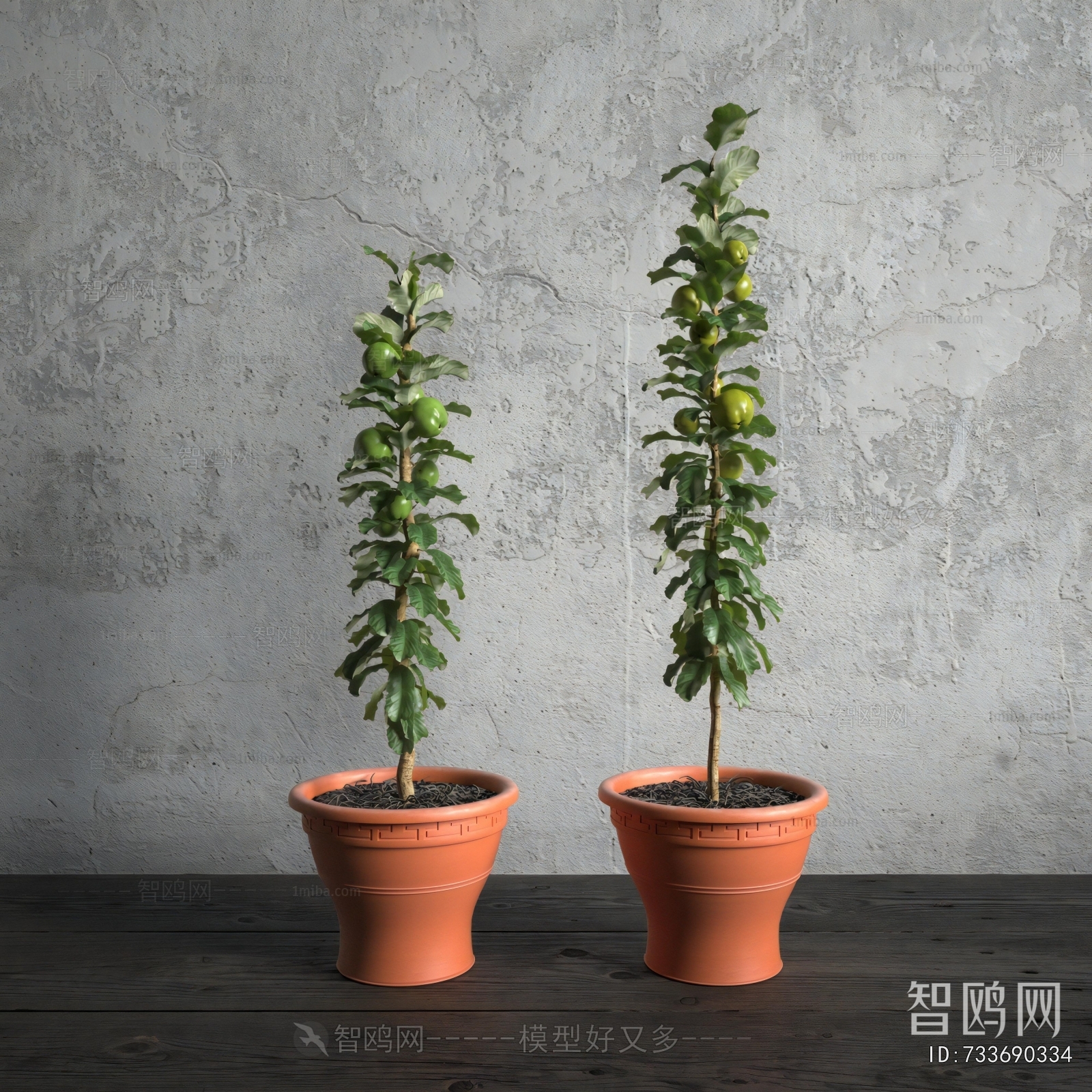 Modern Ground Green Plant Potted Plants