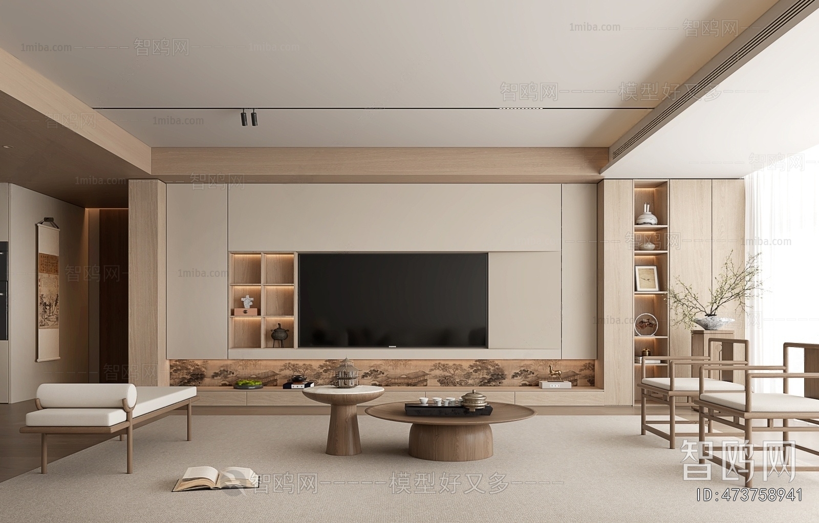 New Chinese Style A Living Room