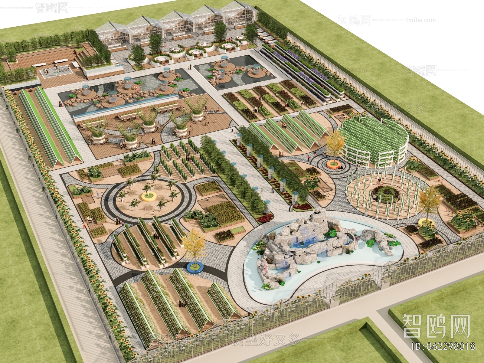 New Chinese Style Architectural Bird's-eye View Planning