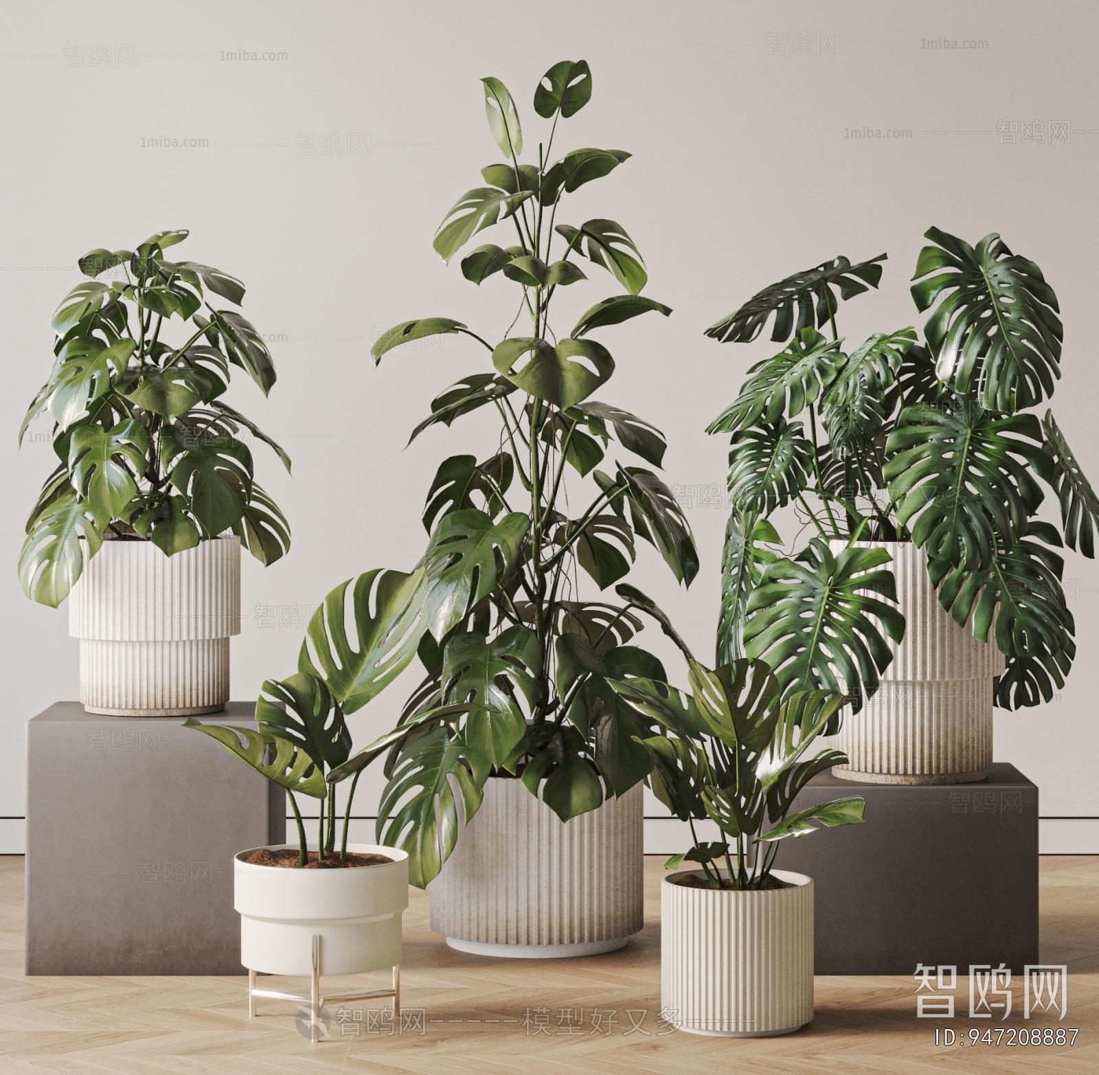 Modern Ground Green Plant Potted Plants